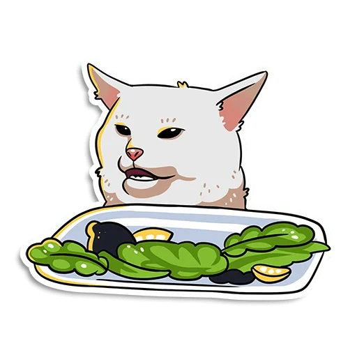 smudge cat, cat smachi meme, smudge cat svg, cat salad meme, a salad for the cat