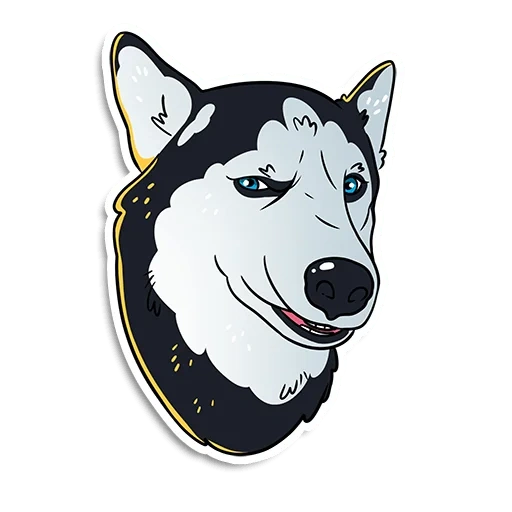 der husky, husky sticker, der huskykopf, husky-aufkleber, emailliertes husky-abzeichen