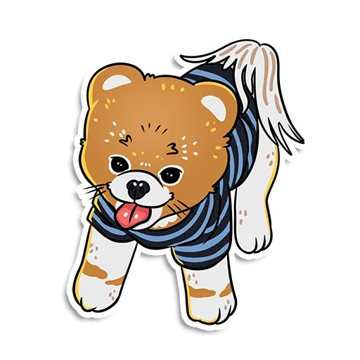 hewan lucu, stiker shiba inu, ilustrasi anak harimau