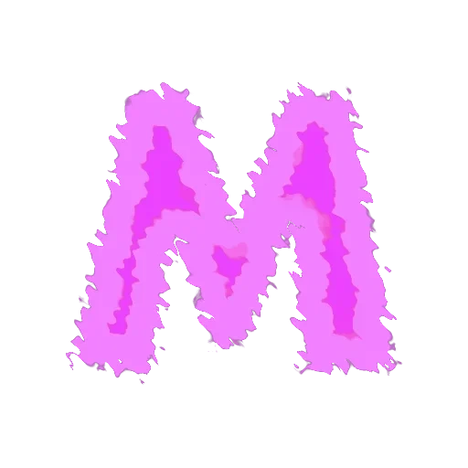 letters, the letter m, the letter m, the letter m is green, violet letter n