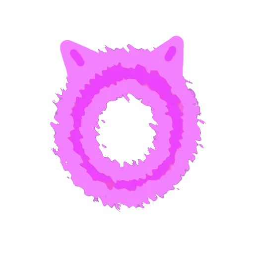 cat, pink circle, violet ring, pure tyber icon pink