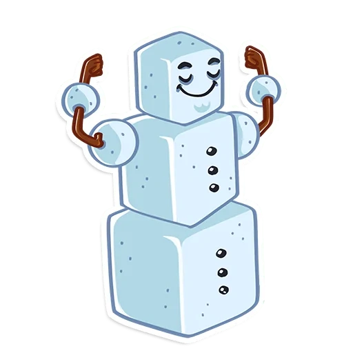 simple, hombre de nieve, patrón de muñeco de nieve, pegatinas de muñeco de nieve, cube muñeco de nieve