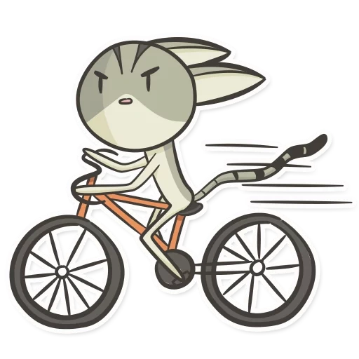 protos, su una bicicletta, bunny bicycle, bicicletta in bicicletta, disegno in bicicletta