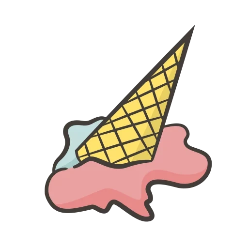 ice cream, das gefallene eis, waffeleis, ice cream cartoon, eiscreme mit holzabzeichen