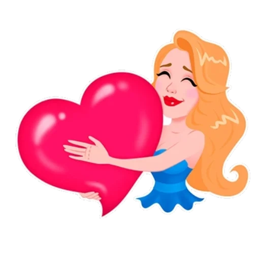 clipart, donna, principesse, illustrazione del cuore, ragazza con un vettore del cuore