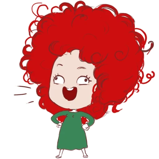 chibi, fille, cheveux afro