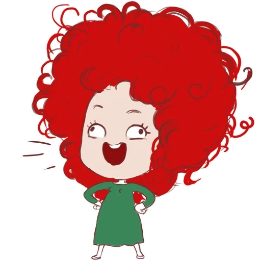 chibi, ragazza, capelli afro