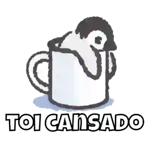 um copo, xícara, pinguim, xícara de café, copa do pinguim