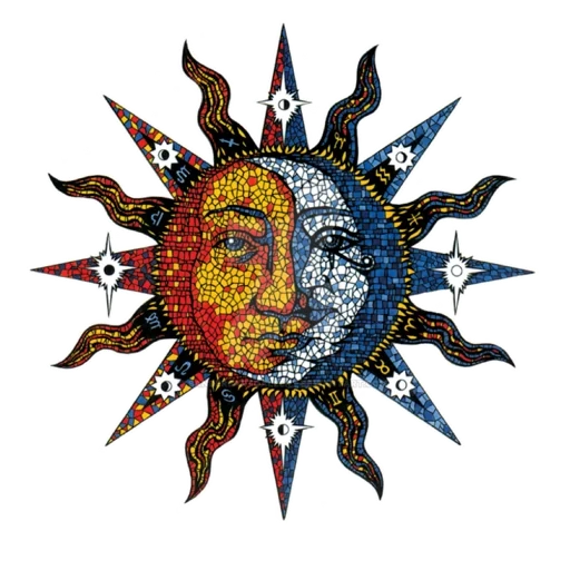 matahari dan bulan, tato matahari, tato matahari, pola matahari dan bulan, stiker matahari dan bulan