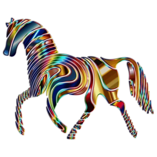 cheval zèbre, zèbre avec un fond blanc, cheval psihodélique, clipart en polygraphie, zèbre multi-colorant