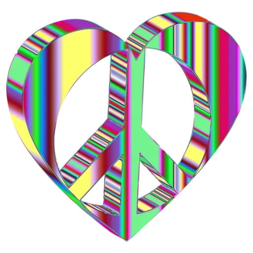 icon 3 d, simbolo del cuore, 3 d simbolismo, cuori hippie, heart icona hippie