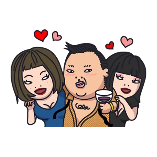 psy, womanizer, gangnam style, babik drawing, a happy couple