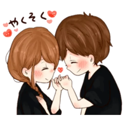 рисунок, аниме милые, it's love 7 by toco, милые мультяшные пары, милые toco japanese cawai its love