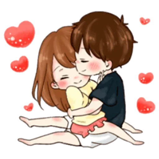 figure, couples mignons d'anime, couple de dessin animé mignon, les femmes romantiques watsapa, lovely toco japanese cawai its love