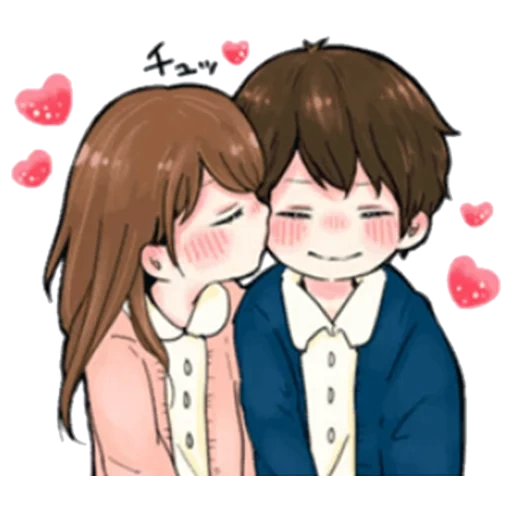 picture, anime cute, anime arts of a couple, cute cartoon vapors, lovely toco japanese cawai its love