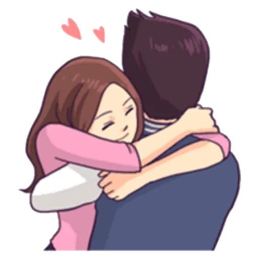 uap, hug love, sepasang kekasih, pasangan anime yang lucu, pasangan lucu menggambar cahaya