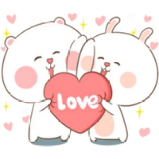 love teddy, cute kawaii drawings, lovely pictures i love you, tuagom puffy bear and rabbit