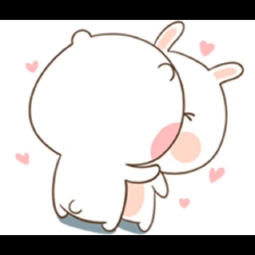 the pairs are cute, cute drawings, cute animals, lovely anime drawings, tuagom puffy bear and rabbit