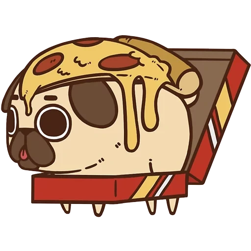 puglie pug, carlin perroquet, animation, perroquet carlin de kawai