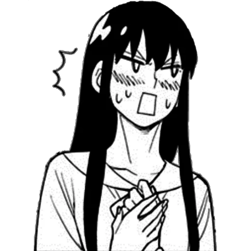bild, anime zeichnungen, anime charaktere, nagatoro manga gefühle, zeichnungen skizzen mit einem bleistift von anime girl nagatoro
