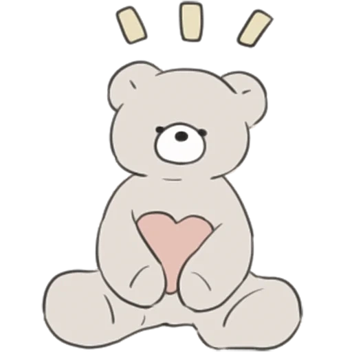 oso, oso, corazón de oso, hermoso oso boceto, bear sketch