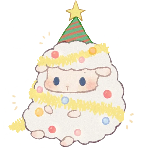 новогодние наклейки sumikkogurashi рисовать, милые рисунки, рождество кавай, стикеры овечки милые, милые аниме
