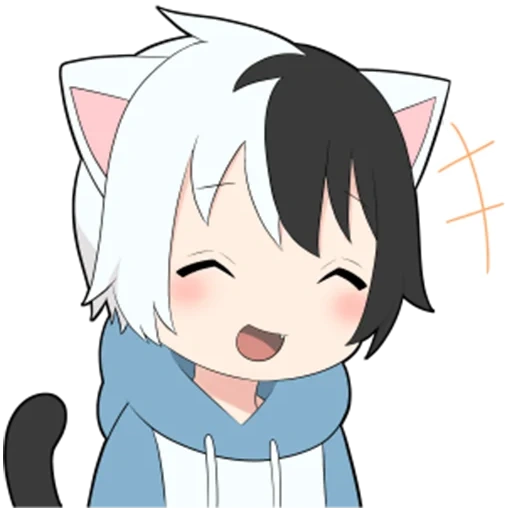 chibi, anime, anime chibi, cat boy white