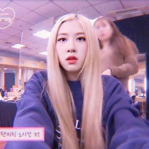 junge frau, schwarzrosa, rose blackpink, rose blackpink, blackpink rosé