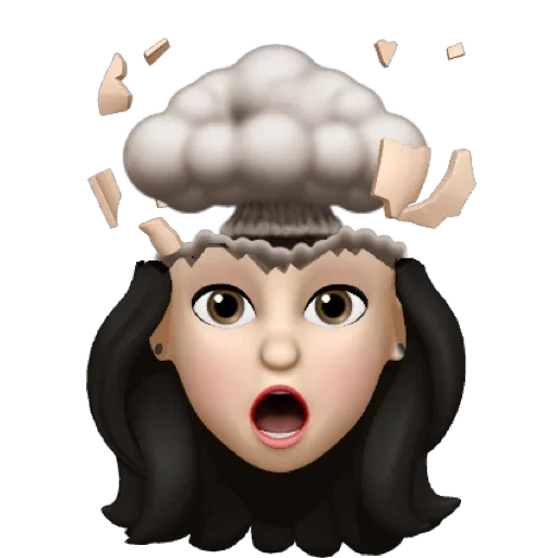 enfant, emoji von, dessins emoji, explosion du cerveau souriant, animoji girl brain explosion