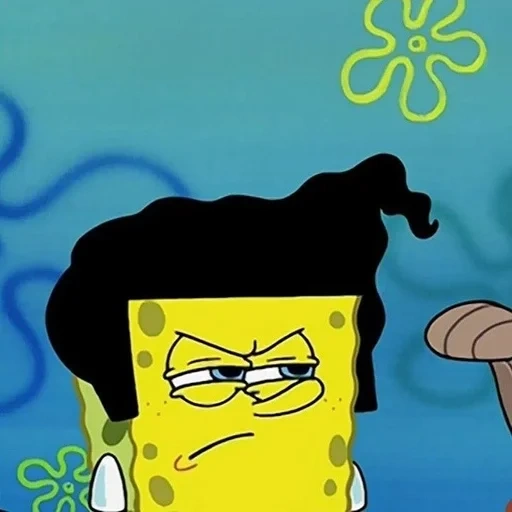 spons bob keren, sponge bob adalah persegi, spongebob squarepants, spons bob brutal hairstyle