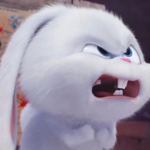 rabbit snowball, cheerful rabbit, cartoon rabbit secret life, rabbit snowball last life of pets 1, cartoon rabbit secret life of pets