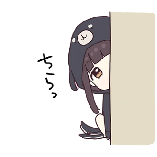 figure, lovely cartoon, anime girl, cartoon character, anime character peeking