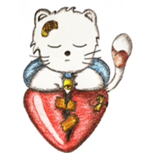 gato, hola gatito, hello kitty mimi, el corazón de hello kitty, hallow kitty con corazón