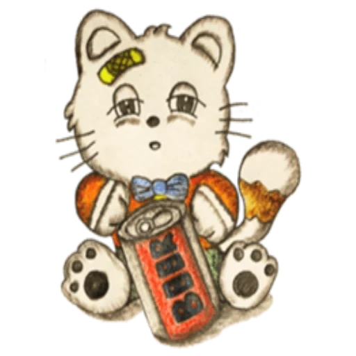 gato, gato chino de la suerte, gato de donación, maneki neko cat, dibujo de maneki neko