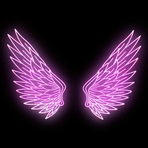 wings of neon lights, the wings of an angel, neon wings, the wings of an angel, angel wings neon light