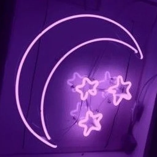 néon pourpre, lampe néon, esthétique violet, la couronne violette de néon, le fond violet est néon