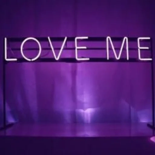 malfa, love me, screenshot, purple lettering aesthetics, aesthetic blue neon lettering