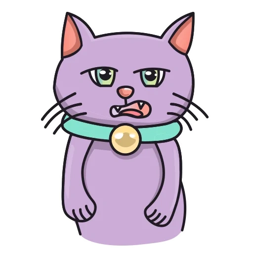kucing violet, kucing ungu, cat barsik ungu, stiker kucing ungu