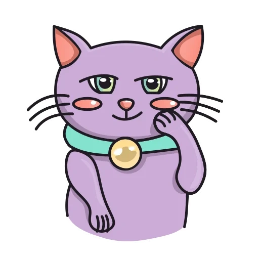 kucing violet, kucing ungu, cat barsik ungu, stiker kucing ungu