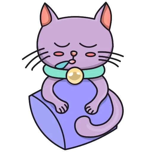 purple cat, purple cat, cat badger purple, sticker purple seal
