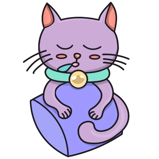 kucing violet, kucing ungu, cat barsik ungu, stiker kucing ungu