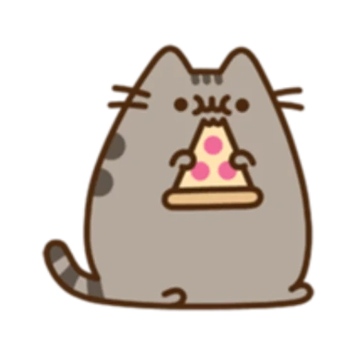 пушин кот, пушин кэт, pusheen cat, котик пушин пиццей, кот пушин печенька