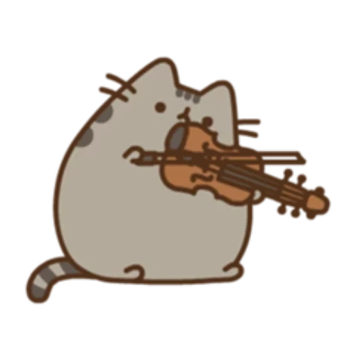 pushin cat, pushin ze kat, folk violin, the cat is guitar, pushin kat with musical instruments