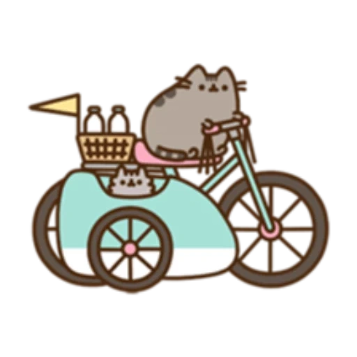 cat pushin, pushin kat, kitty pushin, pusheen cat, the cat is a cart with a cart