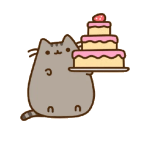 пушин кэт, pusheen cat, кот пушин срисовки, кот пушин тортиком, котик пушин тортиком