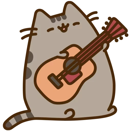 gato pushin, pushin kat, pushin ze kat, o gato é guitarra, pushin kat com instrumentos musicais
