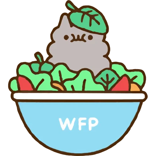 pushin, salad, kawaii cats, aura pusheen m, kawai kotik pushin