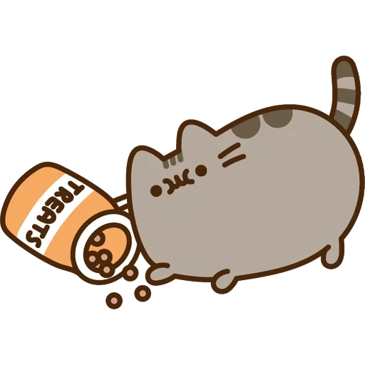 tekan kedalam, pushin kat, pusheen cat, pushin itu pedas, stiker pushi