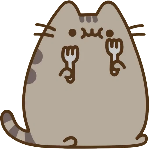 tekan kedalam, pushin kat, pusheen cat, stiker pushi