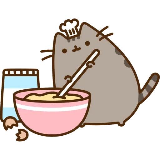 pushin cat, pushin kat, pusheen cat, makanan pushin kat, pushin kat cook